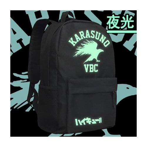 Haikyuu!! Hinata Syouyou Cosplay Backpack Anime Luminous cartoon Oxford School Bag Unisex