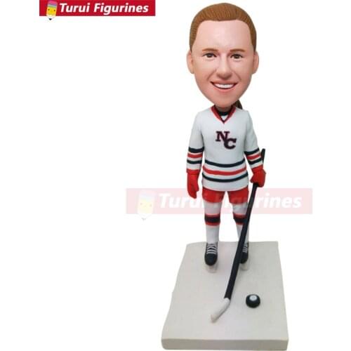 Ice Hockey Personalized Bobble Head Figurines Based on Customers' Photos Custom Birthday Cake Topper Girlfriend Gift Daughter Bi