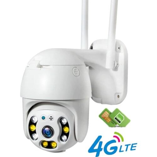 4G SIM CCTV IP Camera PTZ Outdoor Hemisphere Security Monitor 1080P H.265X CCTV Camera Mini Camera SD Card Expansion