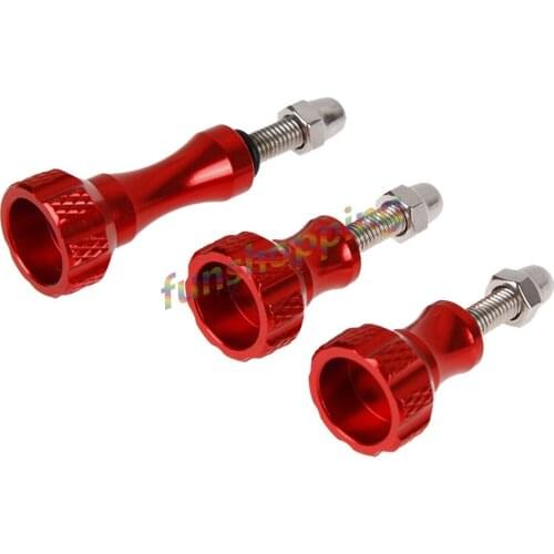 Red for GoPro Accessories 1 Long +2 Short Colorful Thumb Knob Stainless Aluminum Bolt Nut Screw for Go Pro Hero 6 5 4 3 3+ 2 1