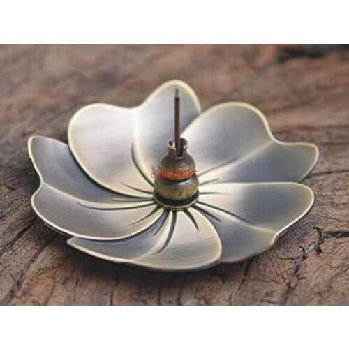 Metal Cherry Blossom Incense Burner Alloy Mini Joss Stick Censer Holder Sandalwood Censer Home Decor Free Shipping