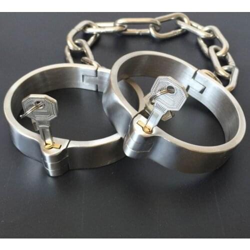 Metal Leg Irons Stainless Steel Ankle Cuffs Adult Games BDSM Bondage Torture Sex Toys For Couples Slave Restraints Legcuffs