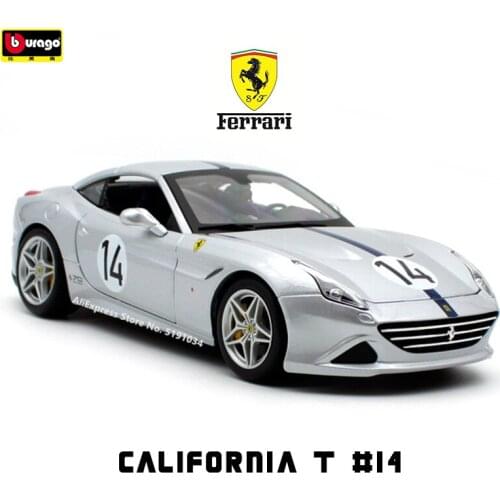 Bburago 1:18 Ferrari California T #14 #6 10th anniversary blue alloy car model simulation car decoration collection gift toy