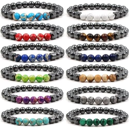 Muti-color Mens Bracelets Black Lava 7 Chakra Healing Balance Beads Bracelet For Women Reiki Prayer Yoga Bracelet Stones