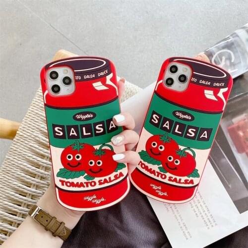 Cute Carton Tomato Soft Silicone Phone Case For Iphone 12 11 Pro Max X Xr Xs Max 6 6s 7 8 Plus Se Shockproof Back Cover Fundas
