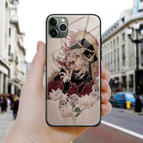 Kimetsu no yaiba doma fanart Soft Silicone Glass Phone Case Cover Shell For iPhone SE 6 6s 7 8 Plus X XR XS 11 12 Mini Pro Max