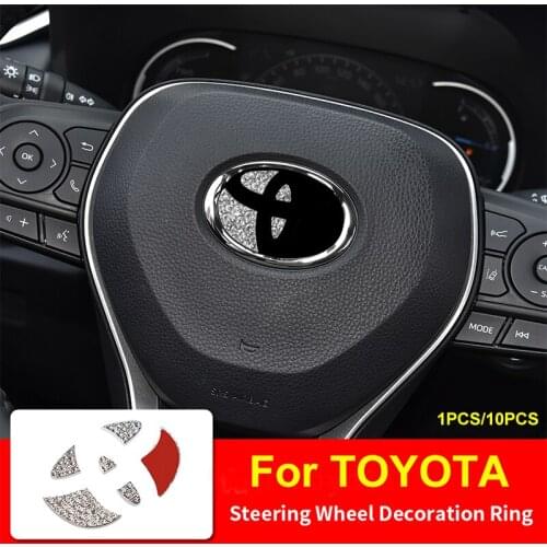 Diamond Stickers Car Steering Wheel Center Sticker Interior Label for Carolla Camry Reiz Sienna prius Land Cruiser Rav4 Accessoy