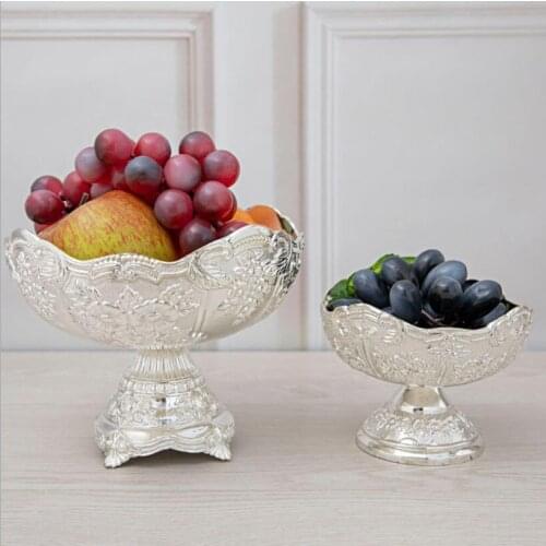 New dies for 2020 Europe Silver color Fruit Bowl home Wedding Decoration Metal Candy storage tray organizer kitchen tary