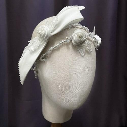 New Bridal Headdress Flowers Pack Bow Headband Simple Super Fairy Wedding Accessories Bride Headpiece