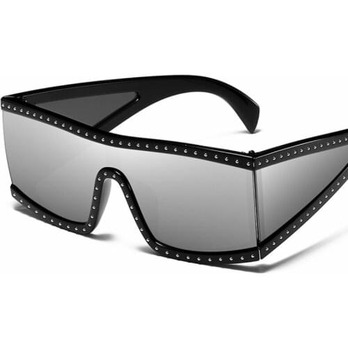 Oversize Retro Women Sunglasses Mirror Fashion Designer Sun Glasses Square Female Brand Shades