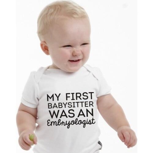 Newborn Baby Boy Clothes White Cotton Letter Printed Baby Bodysuit Summer Breathable Baby Boy Bodysuit