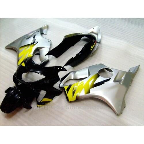 Fit for HONDA CBR 600 F4 1999 2000 99 00 ( Yellow + silver ) cbr600 fairing kit xl28