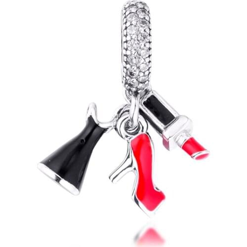 Fits Pandora Charm Bracelet 925 Sterling Silver Glamour Trio Dangle Charms Beads for Jewelry Making Berloques kralen