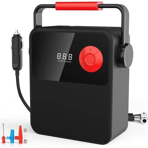 Portable Tire Inflator Pump Air Compressor DC 12V Portable Tire Inflator With Digital Display Electric Tire Pump With Handle