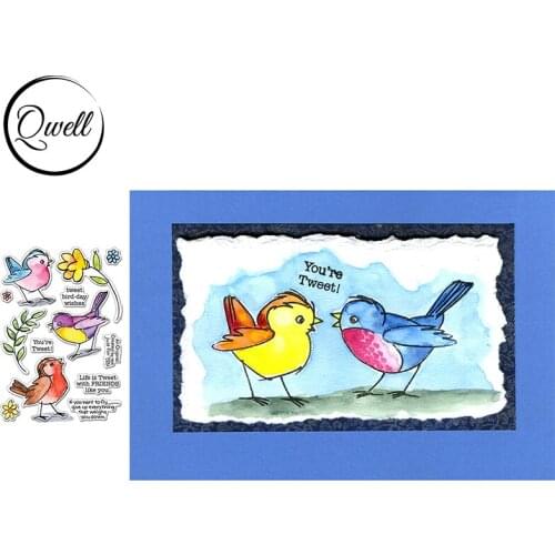 QWEL Bird Pair You Are Sweet Clear Silicone Stamps DIY Scrapbooking Craft Paper Cards Making Template 2020 New