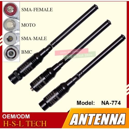 Stainless Steel Pull Rod Antenna Walkie Talkie Telescopic Antenna BNC/SMA 144/430MHz VHF/UHF Two Way Radio Antenna For Baofeng