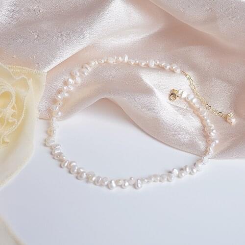 Xinbada Fine Jewelry Freshwater Special-shaped Pearl Simple High-quality of Chocker Clavicle Chain Necklaces for Woman