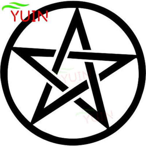 Pentagram Star Symbol Car Sticker Fashion Window Decoration PVC Waterproof Sunscreen Decal Black/White/Red/Laser/Silver