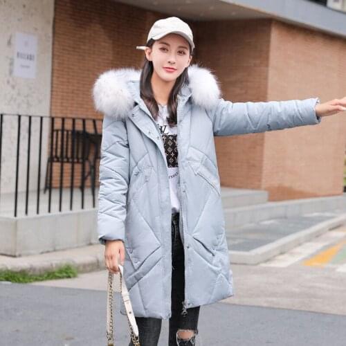 2020 Womens Thicken Autumn Winter Korean Long Women Cotton Clothing Simple Long-sleeved Straight Padded Coat Pocket Zipper Q76