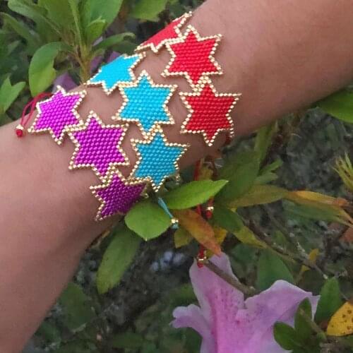BLUESTAR Femme Bracelet MIYUKI Bead Bracelets Star Pulseras Mujer Moda Handmade Braided Armband