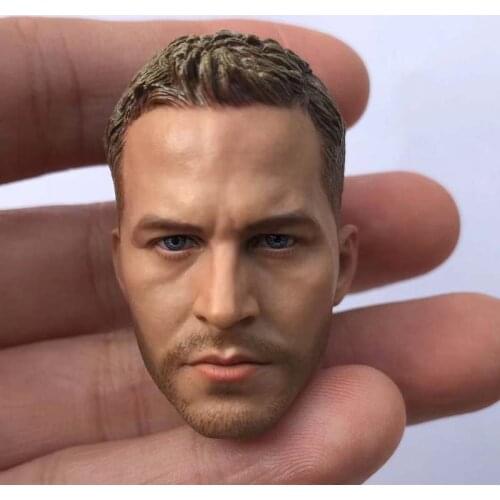 1/6 Scale Racing Driver Paul Walker Head Sculpt Famous Star Boy Head Carving Model Toy for 12in Action Figure