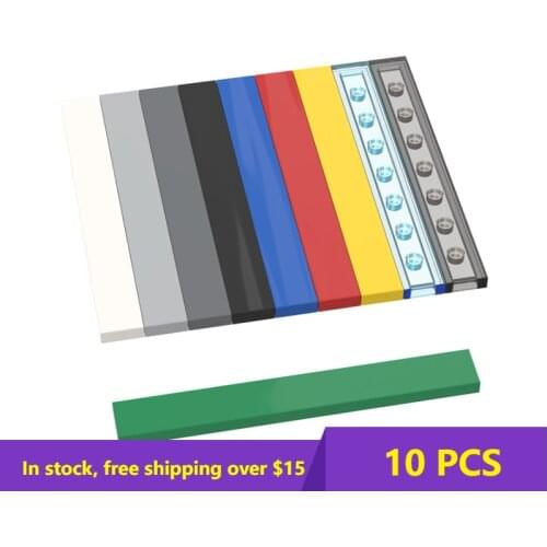 10PCS Plate Brick Particles 4162 1x8 Compatible Assembles For Building Blocks Parts DIY Educational Creative Gft Toys