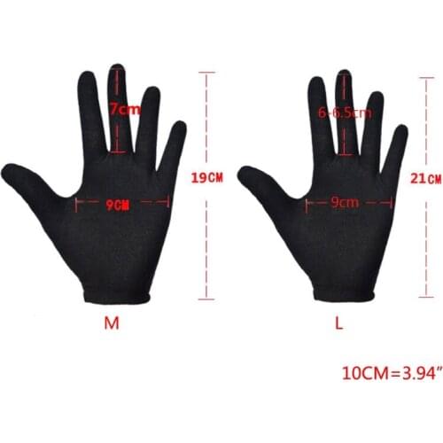 40GC 12 Pairs Black Cotton Full Finger Working Gloves Formal Dress Parade Jewelry Inspection Protective Stretcahble Mittens