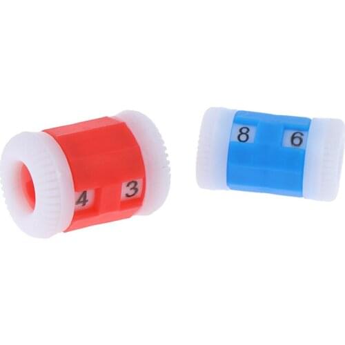 2Red +2Blue Plastic Knitting Needles Row Counter Lines Number Calculator Tool