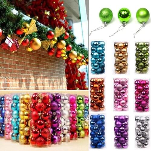 24/12/10PCS Christmas Ball Christmas Tree Ornaments Tree Hanging Bauble Ball Decor Pendant Drop Xmas Party Home Decor