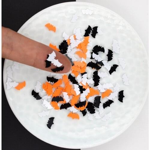 25g/lot 4*8mm Tiny halloween bat/cat loose sequins beautiful crafts for Nail art Diy accessory kids DIY Scrapbook