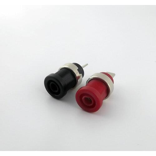 2x4mm Banana Jack Socket Binding Post Step Type Panel Mount Test Probe Black Red
