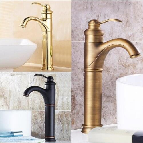Deck Mounted 3 Colors Brass Material of Tall Faucet