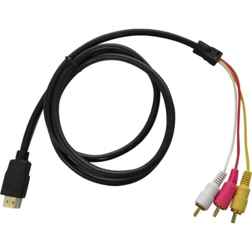 5 Feet 1.5m1080P HDTV Male to 3 RCA Audio Video AV Cable Cord Video AV Cable Cord Adapter Converter Cable Lead For HDTV