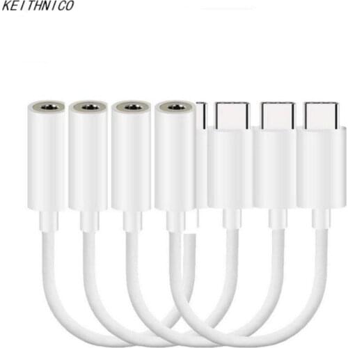 5Pcs Type C to 3.5mm Headphone Audio Adapter USB-C to 3.5mm Female Aux Microphone Connector Cable for Moto Z/Le 2 / Le Pro 3