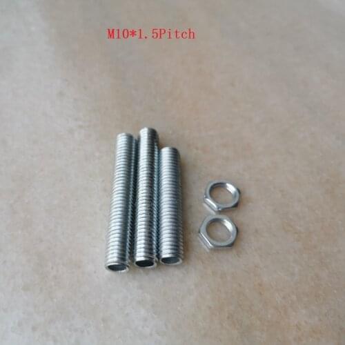 5pieces/lot metric m10*1.5mm pitch threaded hollow tube tooth tube with M10 nuts DIY Lighting Acces