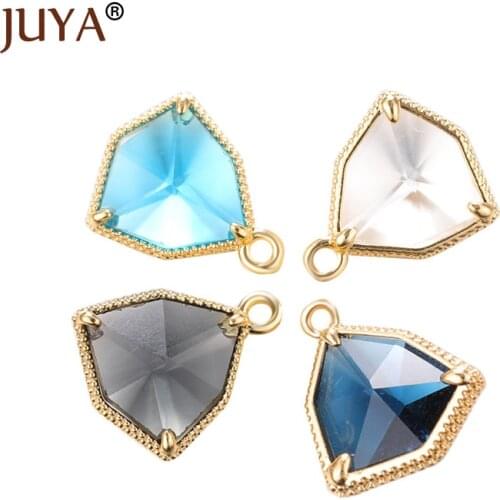 Juya 6pcs Glass Water Drop Charm Pendants Jewelry Making for DIY Earrings Findings Necklace Charms Accessories Materials