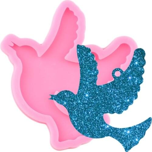 Shiny Pigeon Bird Silicone Molds Keychain Pendant Polymer Clay DIY Jewelry Making Epoxy Resin Moulds