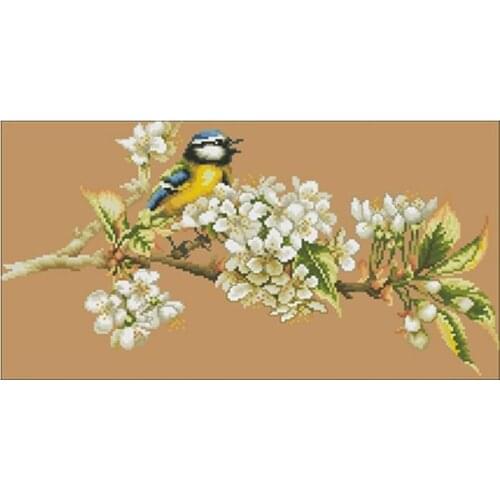 Bluebird on pear branch patterns Counted Cross Stitch 11CT 14CT 18CT DIY Chinese Cross Stitch Kits Embroidery Needlework Sets