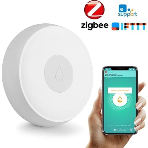 Zigbee Smart Home Water Leak Sensor Water Leakage Detection Alert Water Level Overflow Alarm eWelink App Remote Control IFTTT