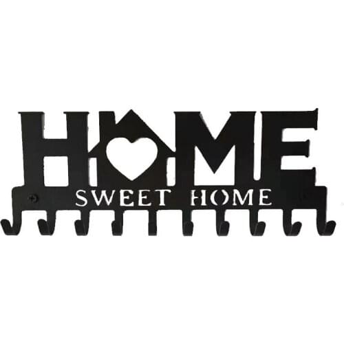 Key Holder for Wall Mount Sweet Home (10-Hook Rack) Decor,Metal Hanger for Front Door,Kitchen,Storehouse,Vehicle Keys