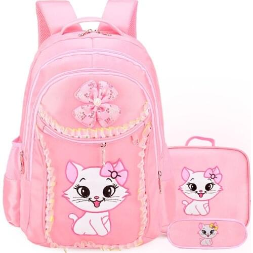 Cartoon Pattern Kid Backpack Sweet Cat Girls School Bags Girl Bag Children School Backpack light Weight Girls Backpack