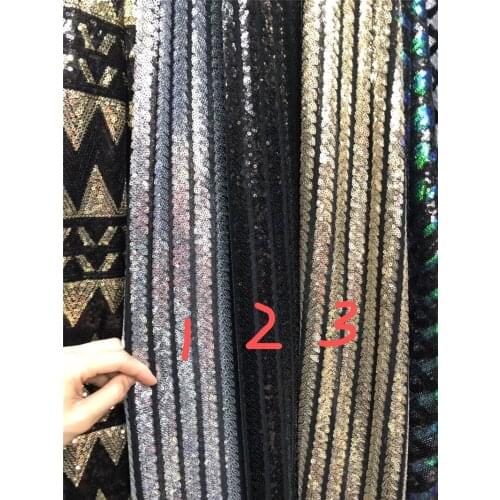 Strip design tull net lace fabric with sequins JRB-3267 luxury romantic sequins lace for evening dress/fashion show