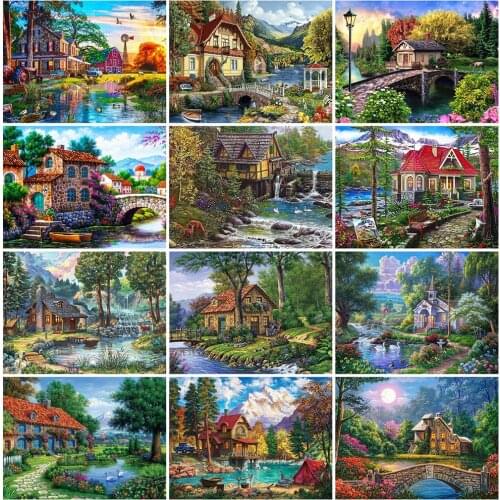 Evershine Diamond Painting House Hobbies And Crafts 5D DIY Diamond Embroidery Lake Landscape Cross Stitch Kit Home Decorations