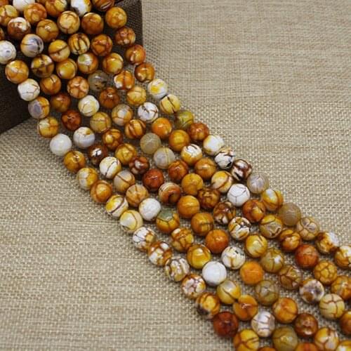 Faceted Round Yellow Fire Agates Beads Natural Stone Beads Pick Size 8/10/ mm Beads For Jewelry Making Bracelet Necklace Beads