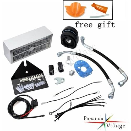 Papanda Chrome Motorcycles Complete Reefer Oil Cooler Fan Cooling System for Harley Dyna 1993-2017