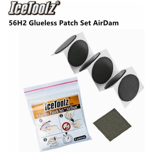 IceToolz 56H2 Glueless Patch Set AirDam ICE TOOLZ Bicycle Repair Tools, Flat Tire Repair Kit Tool Patch Rubber Portable