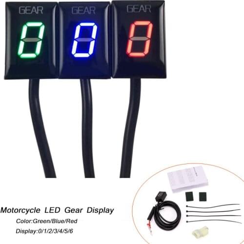 Motorcycle Speed Gear Display Indicator Red/Green/Blue LED 1-6 Level Ecu Plug Mount kit for KAWASAKI