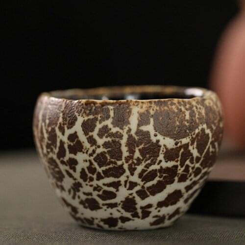 Jingdezhen Hand-crafted Tea Cup Pu'er Tea Lamp Personality Retro Tea Bowl Master Japanese-style