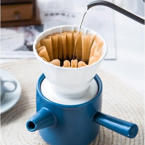 Pour Over Coffee Maker,Ceramic Coffee Filter Heat-Resistant Handmade Coffee Pot Handmade Pot Set Christmas Gift