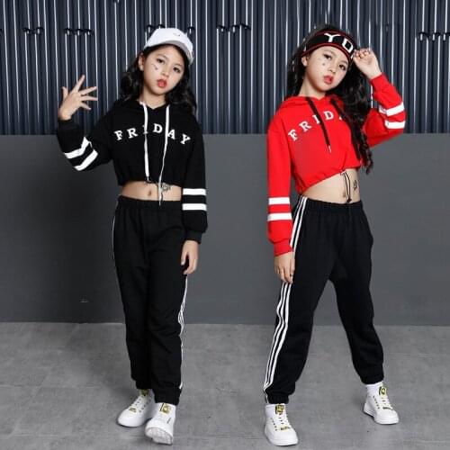 Girls Dancewear Suit Childrens Ballroom Jazz Hip Hop Dance Competition Costume Kids Street Dance Performance Party Clothes